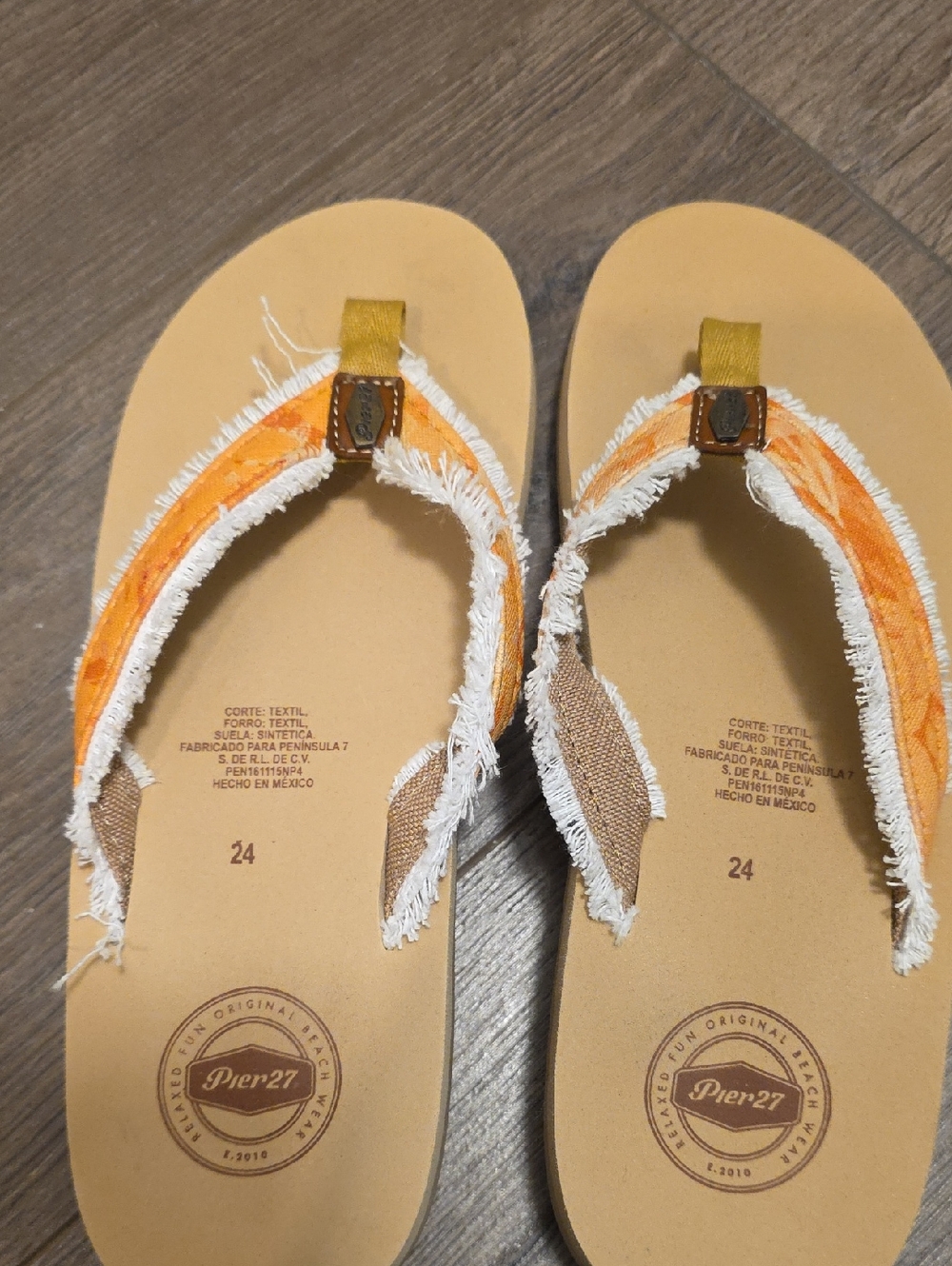 Women’s Orange Fringe Flip Flop Sandals